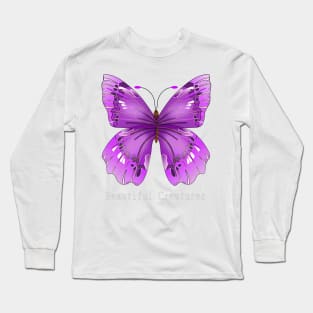 Purple Butterfly - Beautiful Creatures - Butterflies Long Sleeve T-Shirt